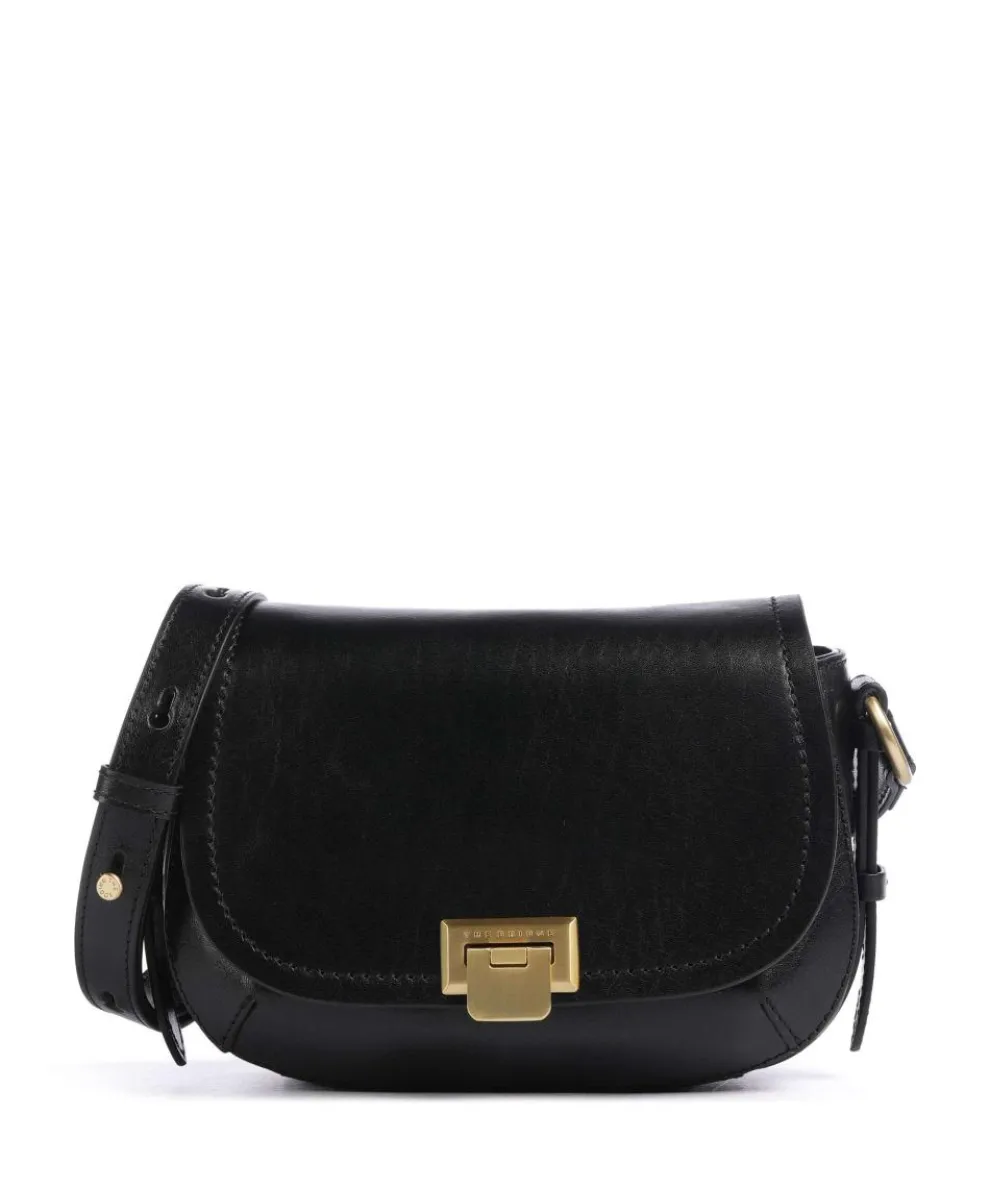 Federica Umhängetasche fein genarbtes Rindsleder schwarz