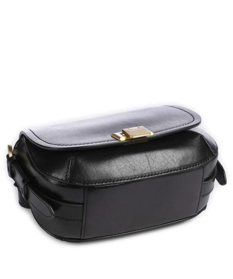 Federica Umhängetasche fein genarbtes Rindsleder schwarz