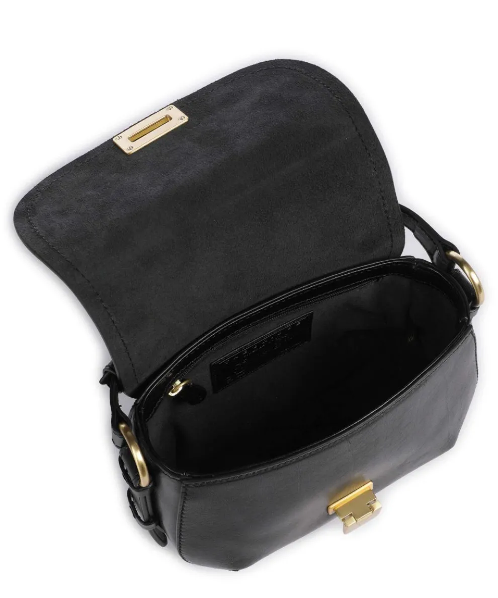 Federica Umhängetasche fein genarbtes Rindsleder schwarz