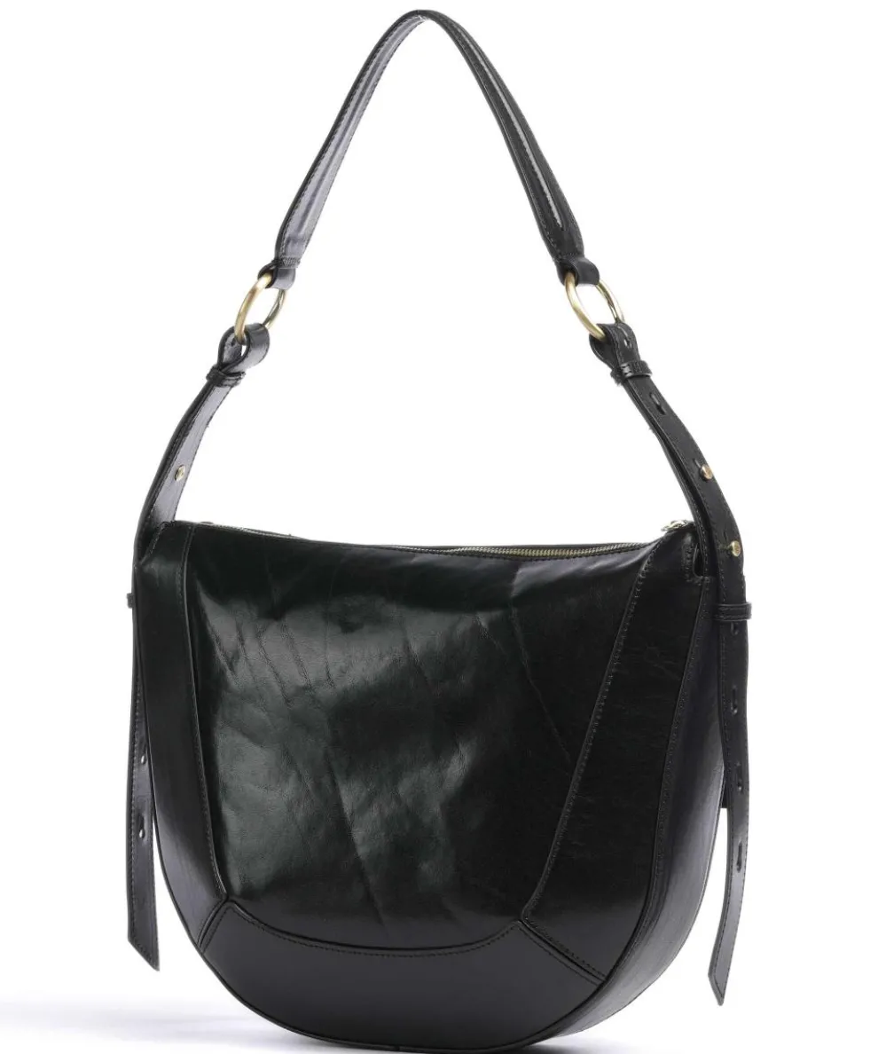 Fedora Schultertasche fein genarbtes Rindsleder schwarz