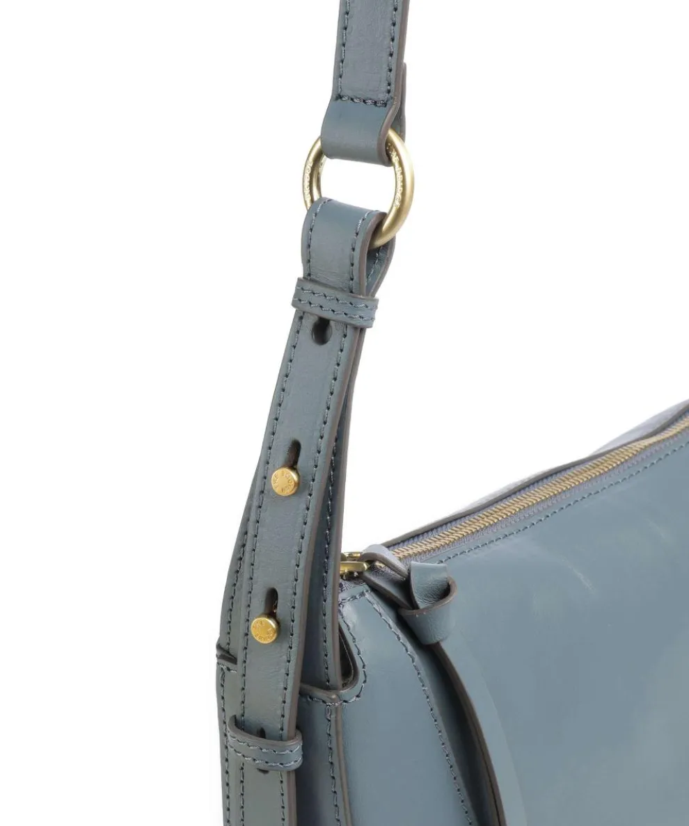 Fedora Umhängetasche fein genarbtes Rindsleder blaugrau