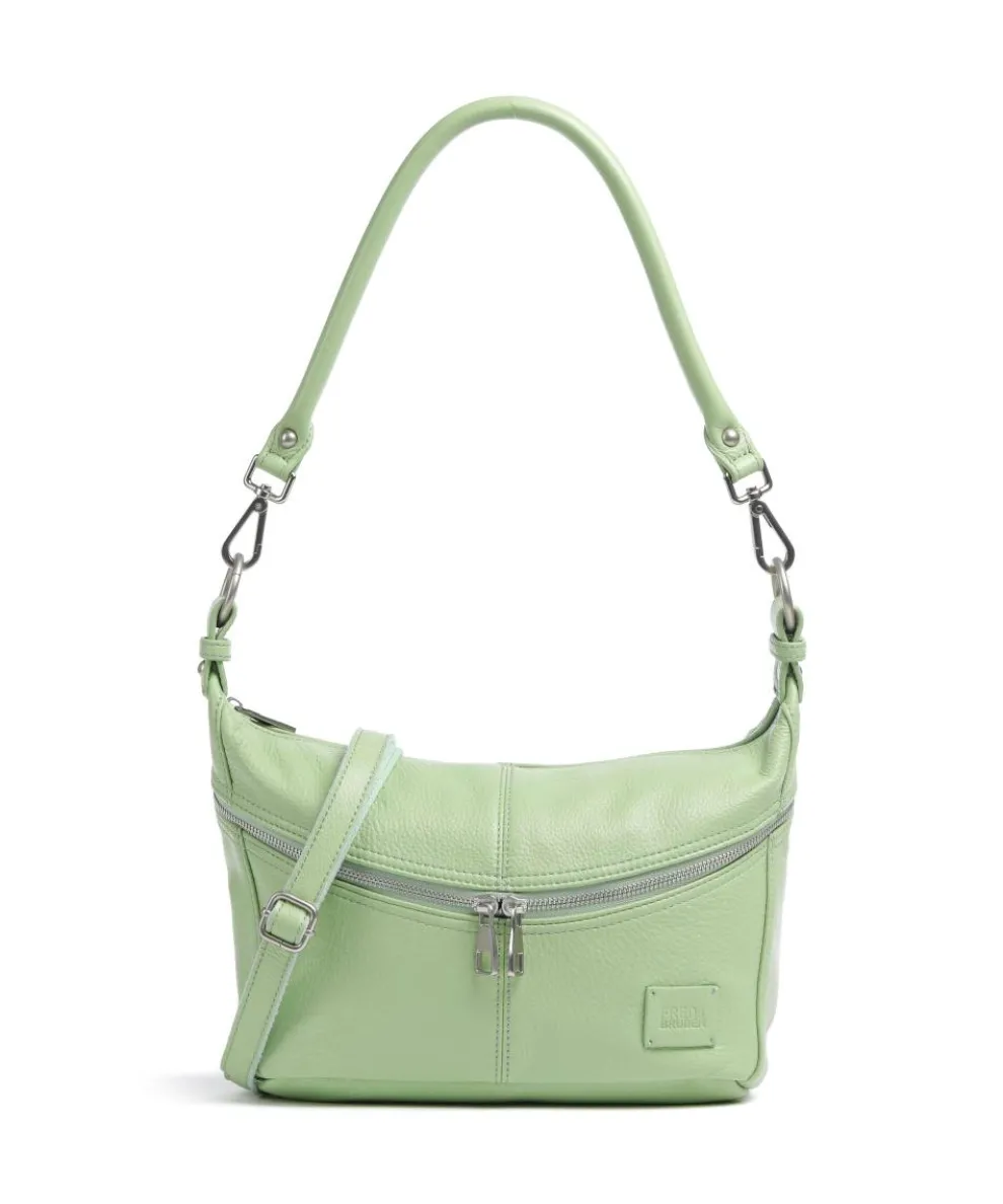 Feeling Good Schultertasche genarbtes Leder hellgrün