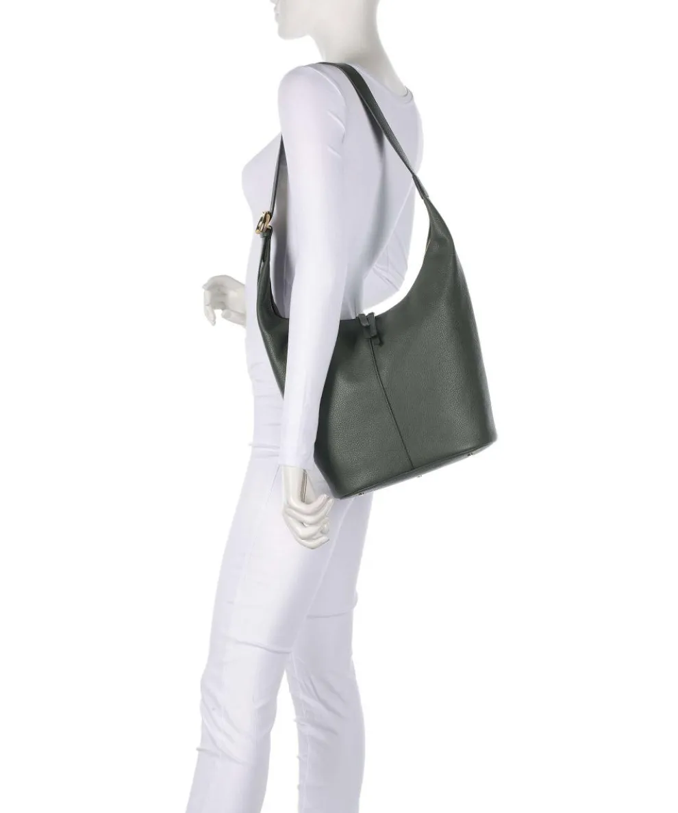 Fernanda Beuteltasche genarbtes Leder dunkelgrün