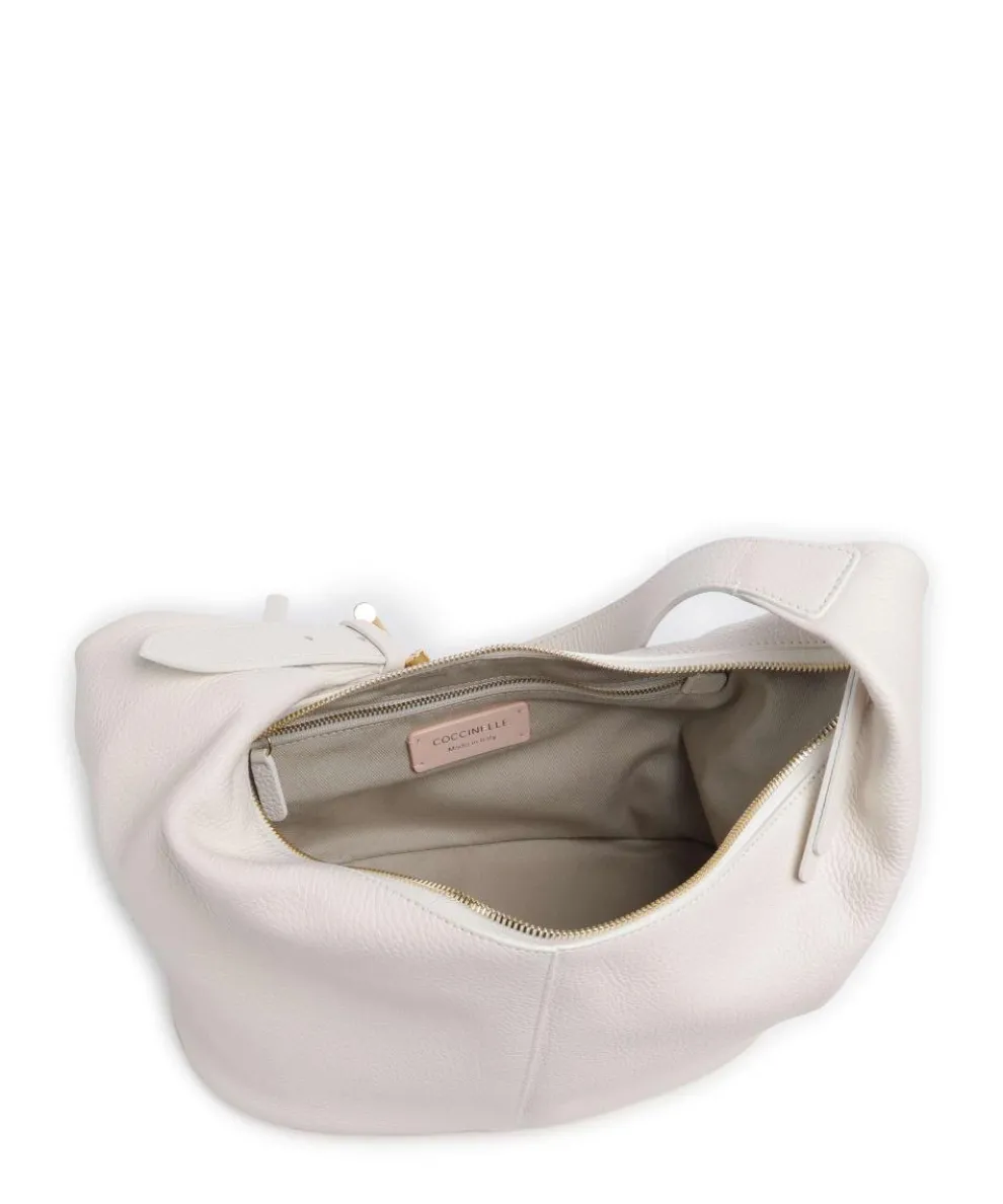 Fernanda Beuteltasche genarbtes Rindsleder weiß