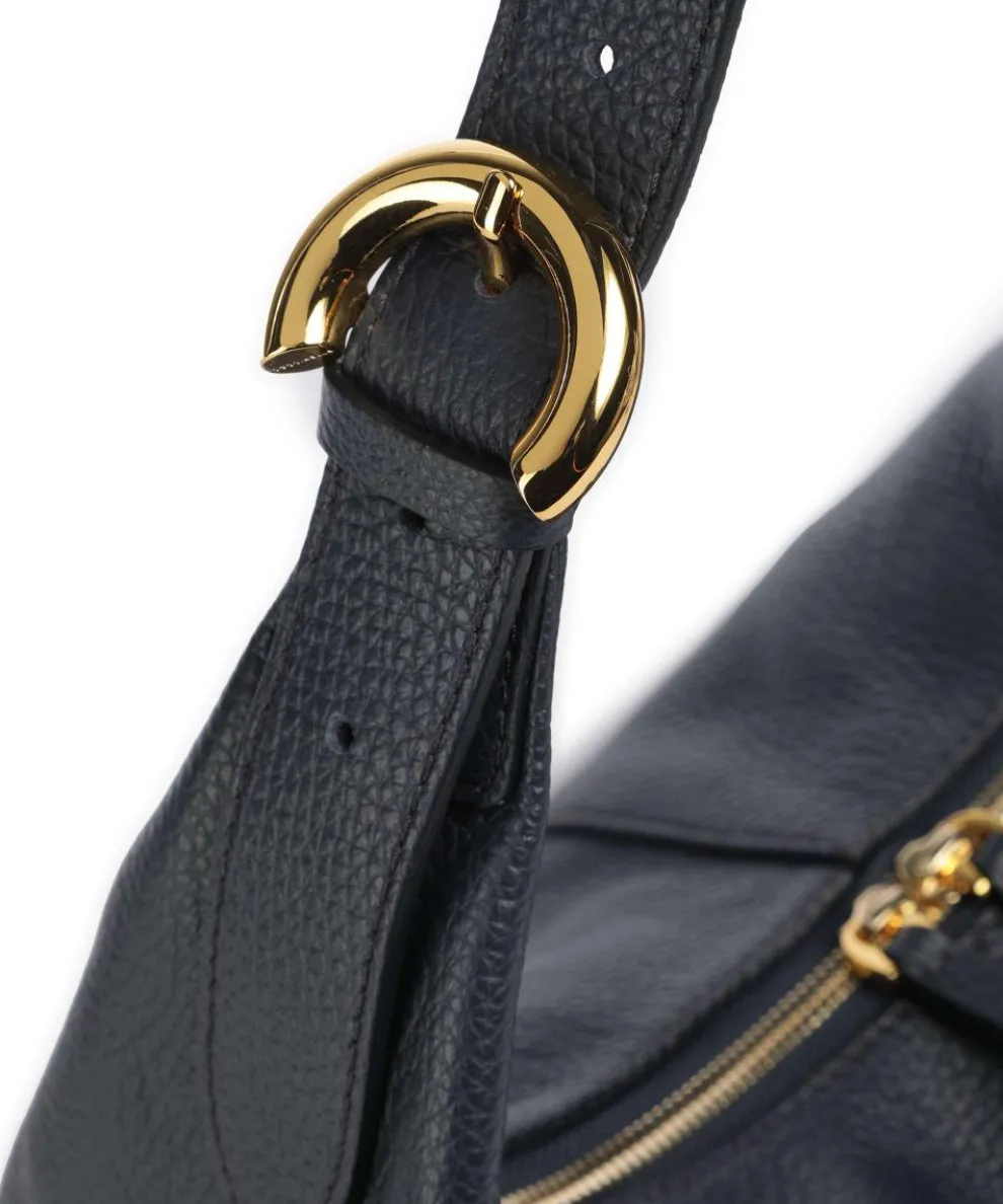 Fernanda Beuteltasche genarbtes Rindsleder navy