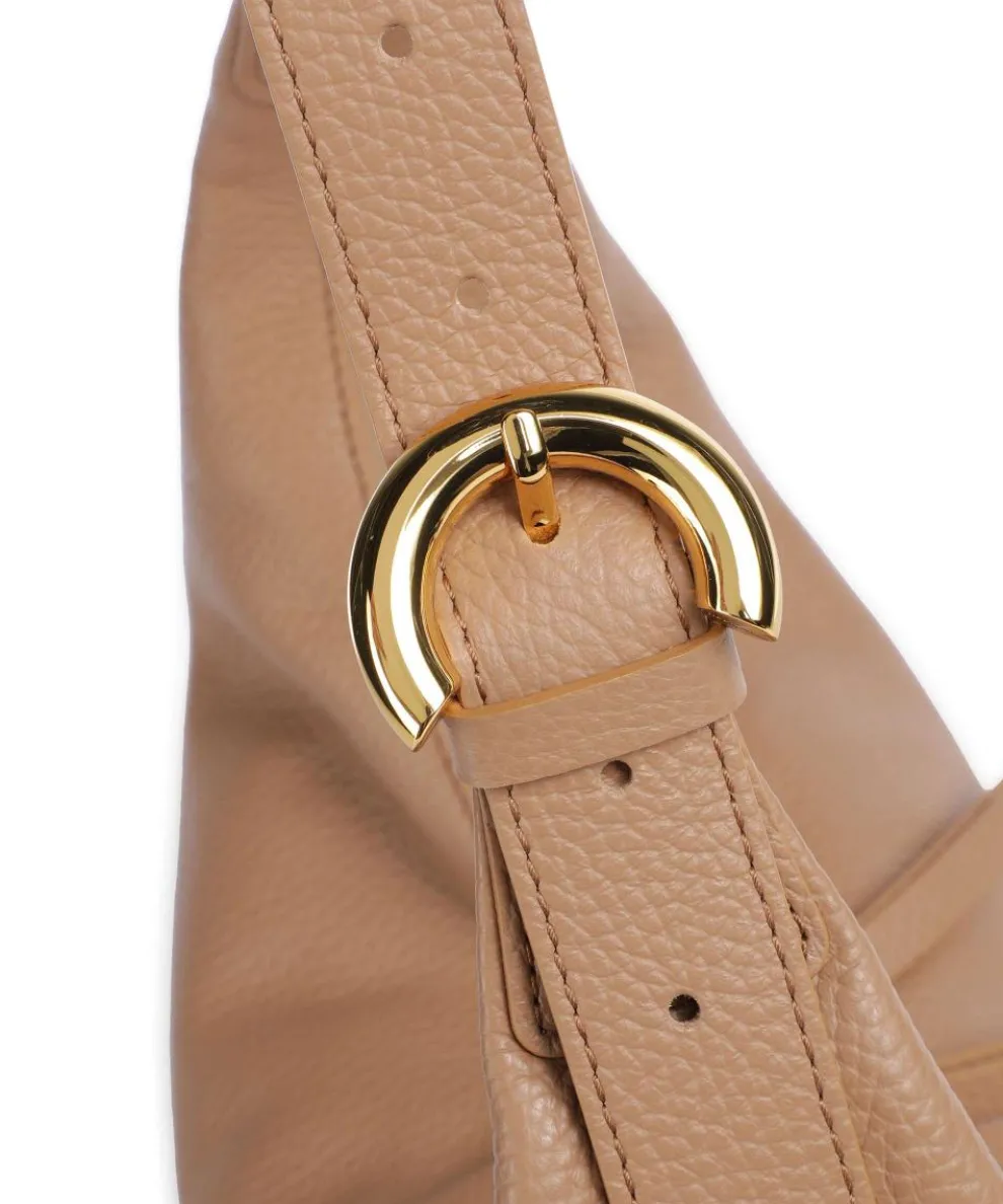 Fernanda Beuteltasche genarbtes Rindsleder hellbraun