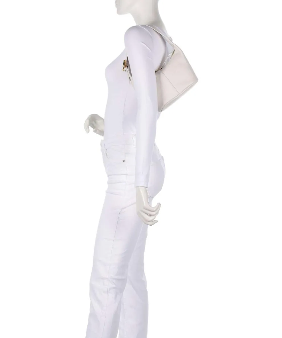 Fernanda Schultertasche genarbtes Leder weiß