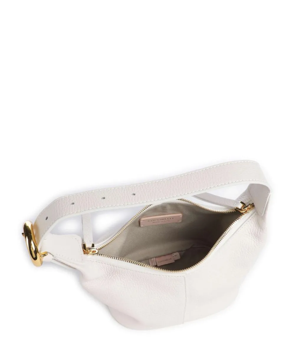 Fernanda Schultertasche genarbtes Leder weiß