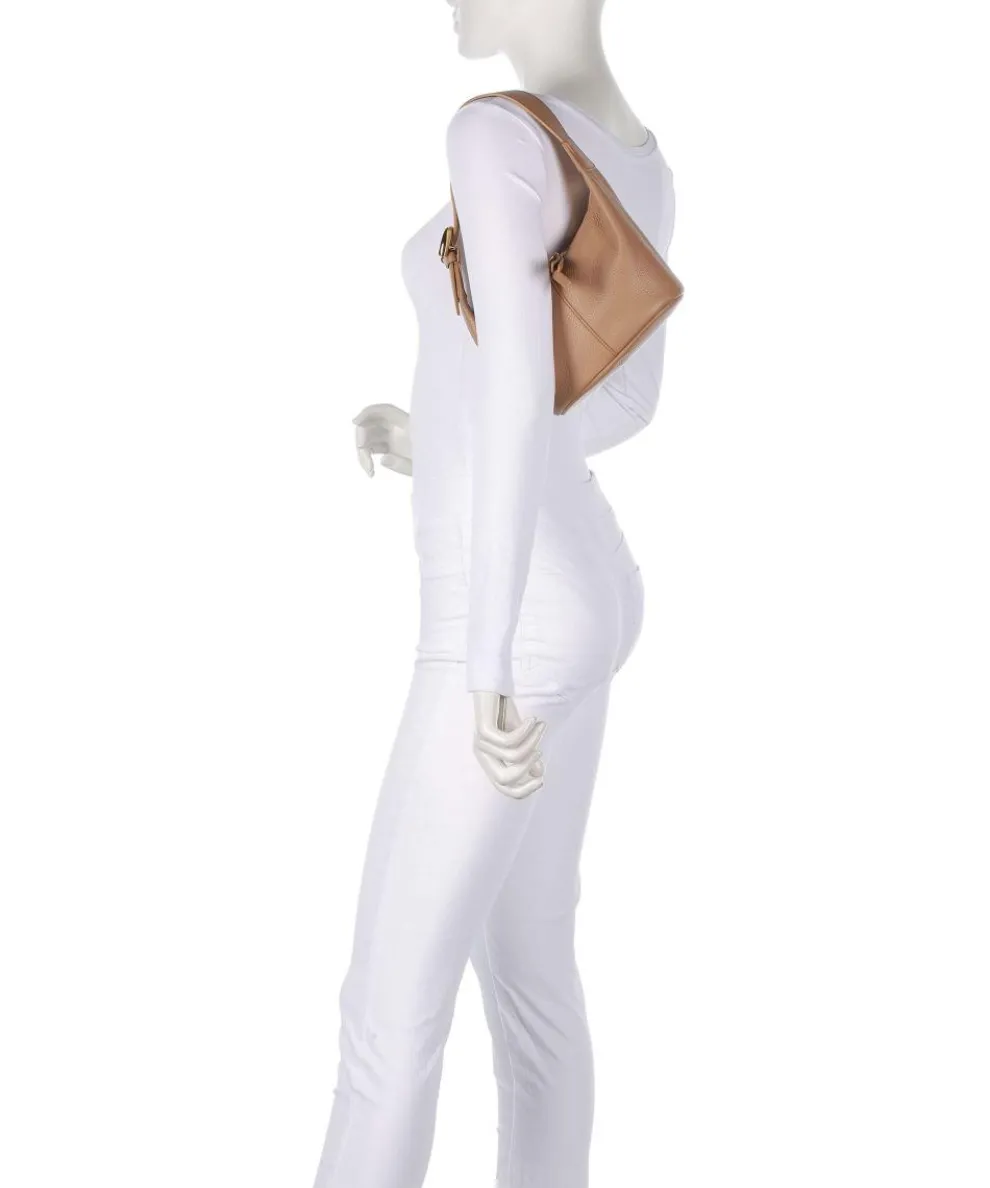 Fernanda Schultertasche genarbtes Leder hellbraun