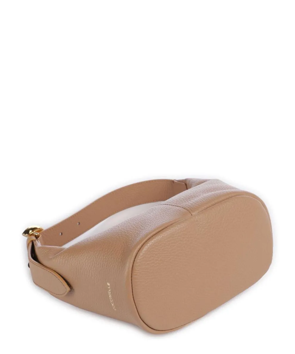 Fernanda Schultertasche genarbtes Leder hellbraun