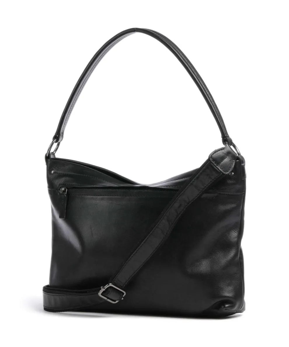 Caugio Beuteltasche fein genarbtes Rindsleder schwarz