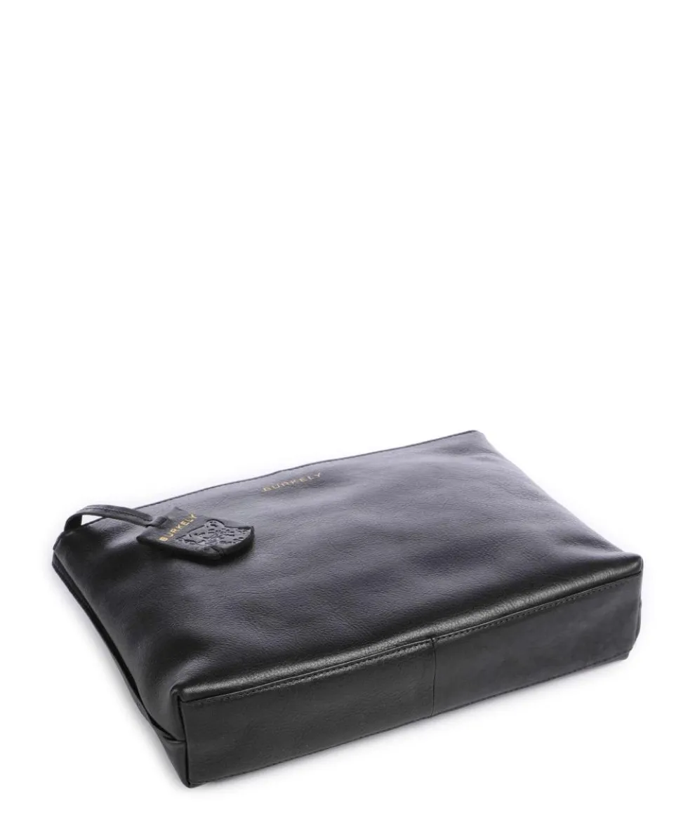 Fine Florence Umhängetasche fein genarbtes Leder schwarz