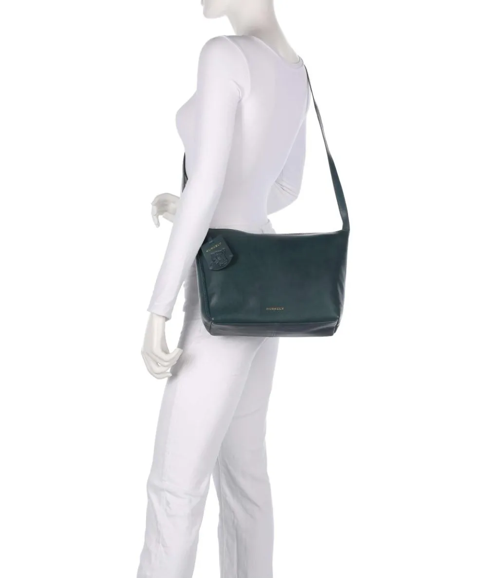 Fine Florence Umhängetasche fein genarbtes Leder petrol