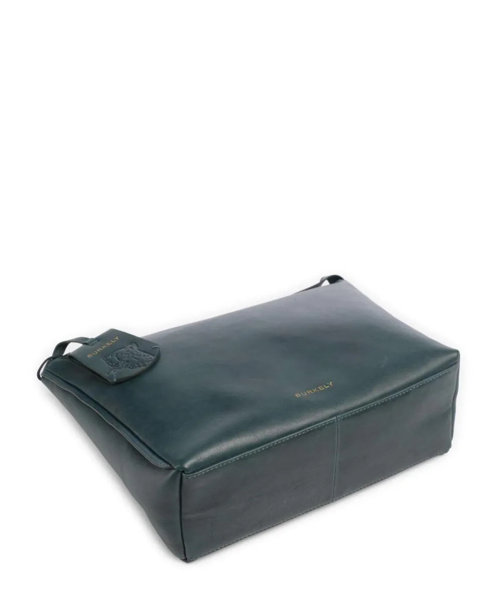 Fine Florence Umhängetasche fein genarbtes Leder petrol