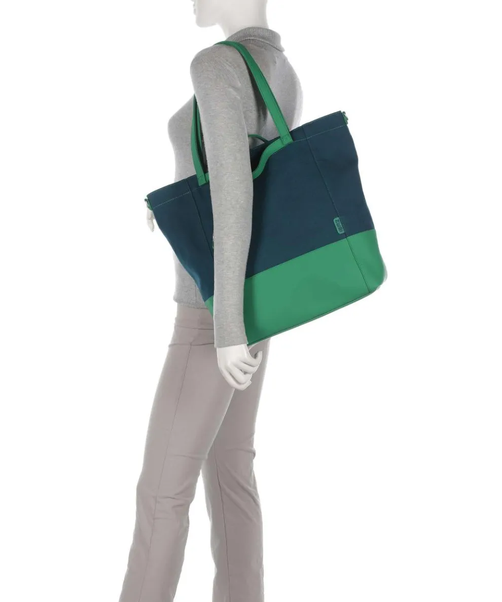 Fiorella FI200 Shopper Lederimitat, Canvas petrol