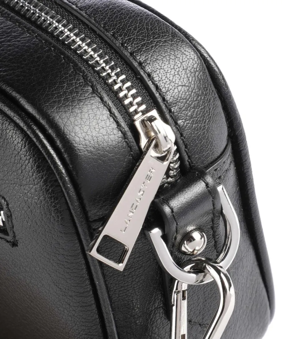 Firenze Fashion Umhängetasche fein genarbtes Rindsleder schwarz