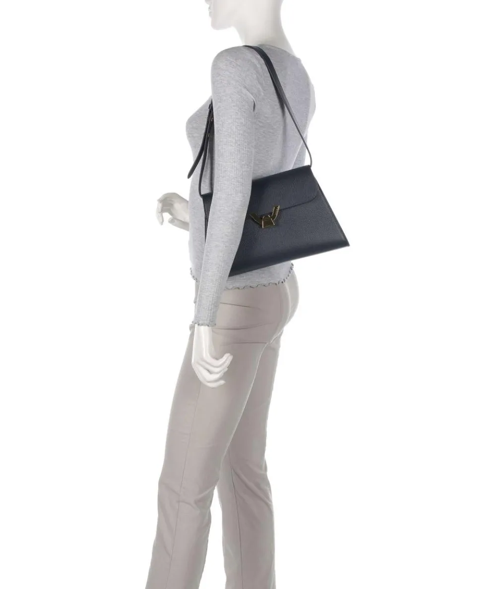 Dew Schultertasche genarbtes Leder navy