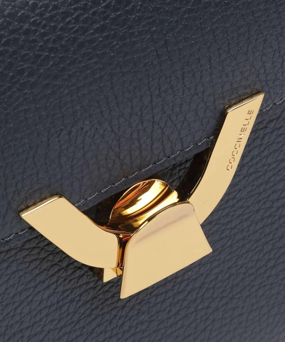 Dew Schultertasche genarbtes Leder navy