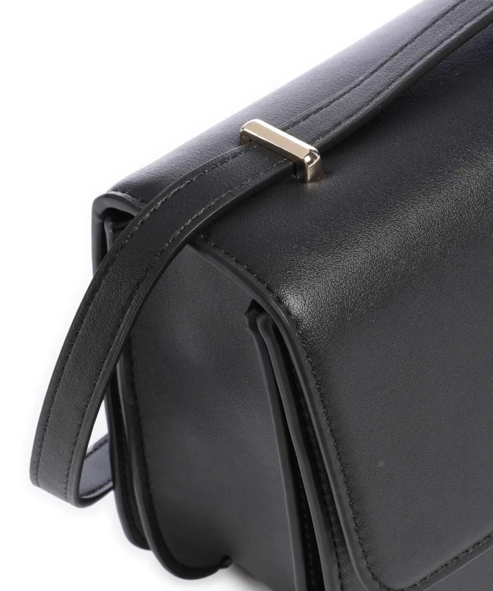 Flap Re Umhängetasche Lederimitat schwarz