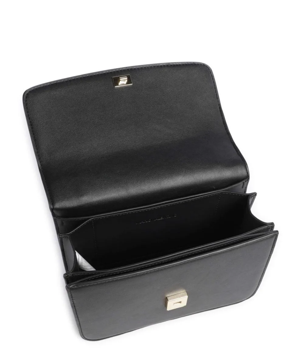 Flap Re Umhängetasche Lederimitat schwarz