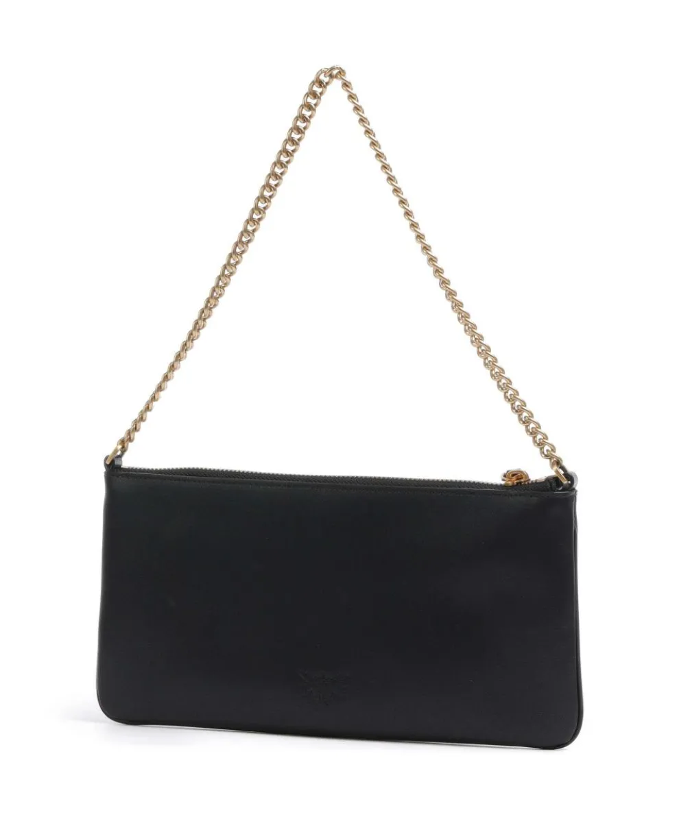 Flat Horizontal Schultertasche fein genarbtes Rindsleder schwarz