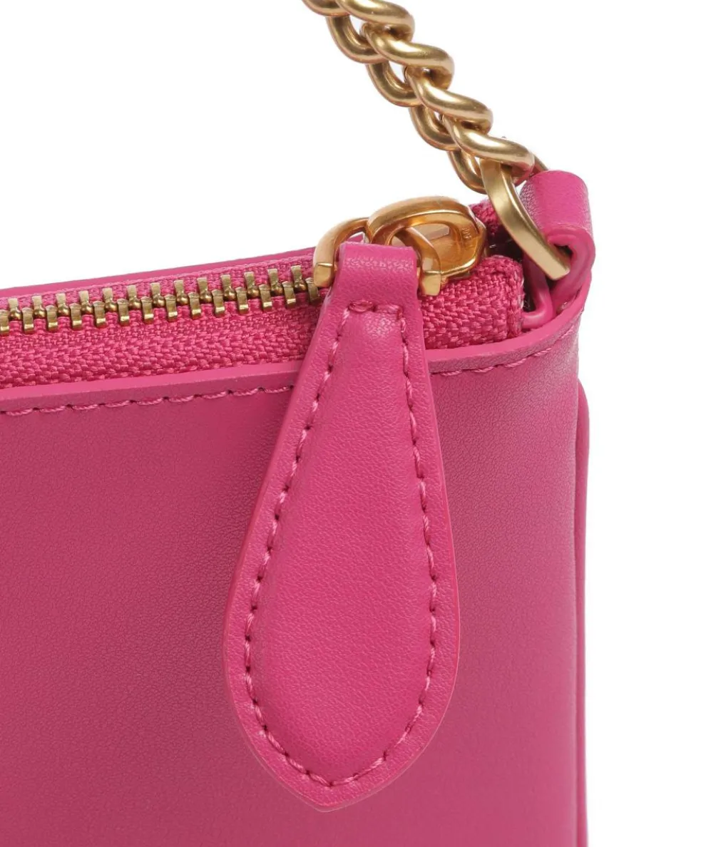 Flat Horizontal Schultertasche fein genarbtes Rindsleder pink