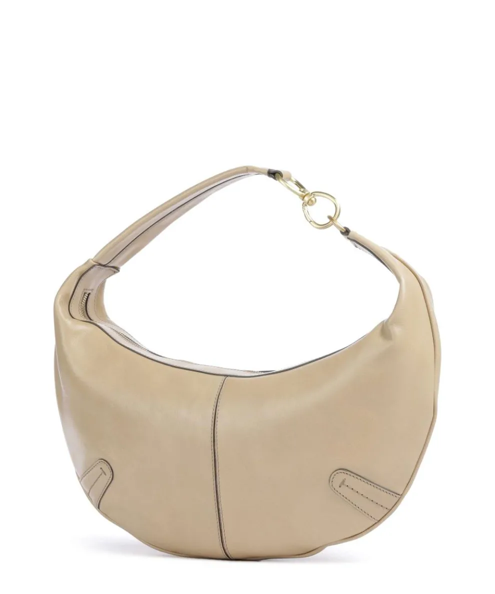 Flavia Schultertasche Rindsleder beige