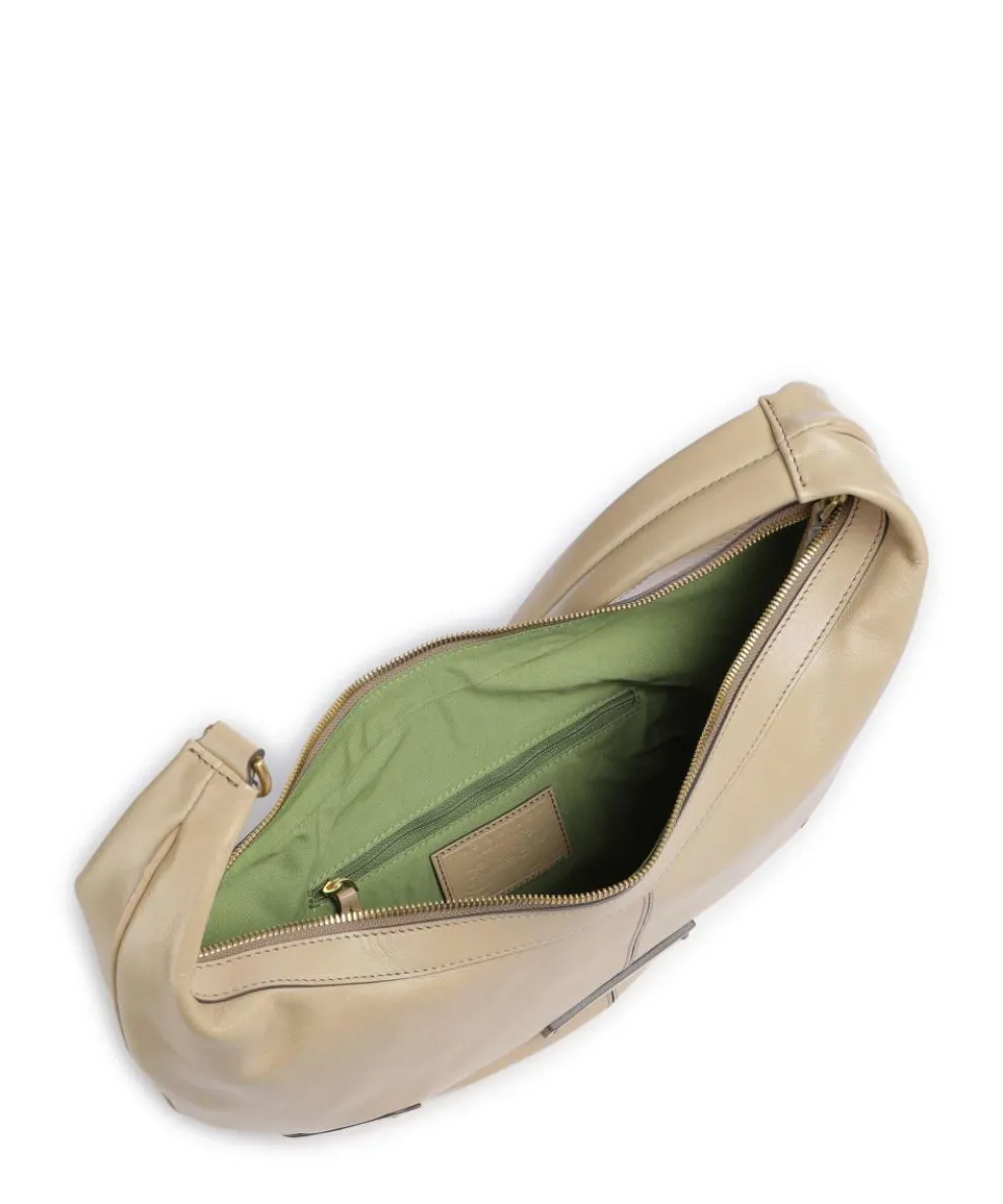 Flavia Schultertasche Rindsleder beige