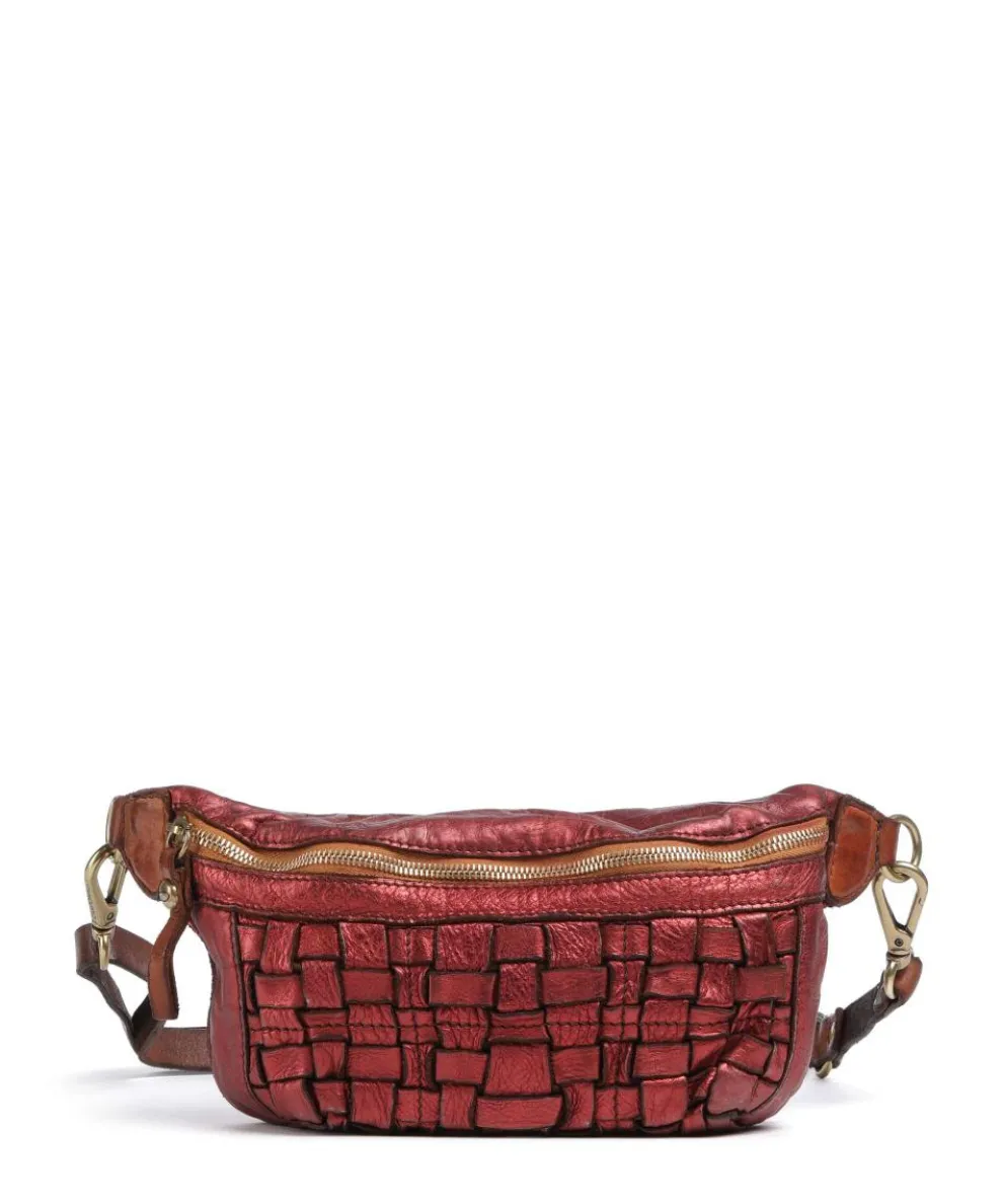 Gürteltasche genarbtes Rindsleder rot