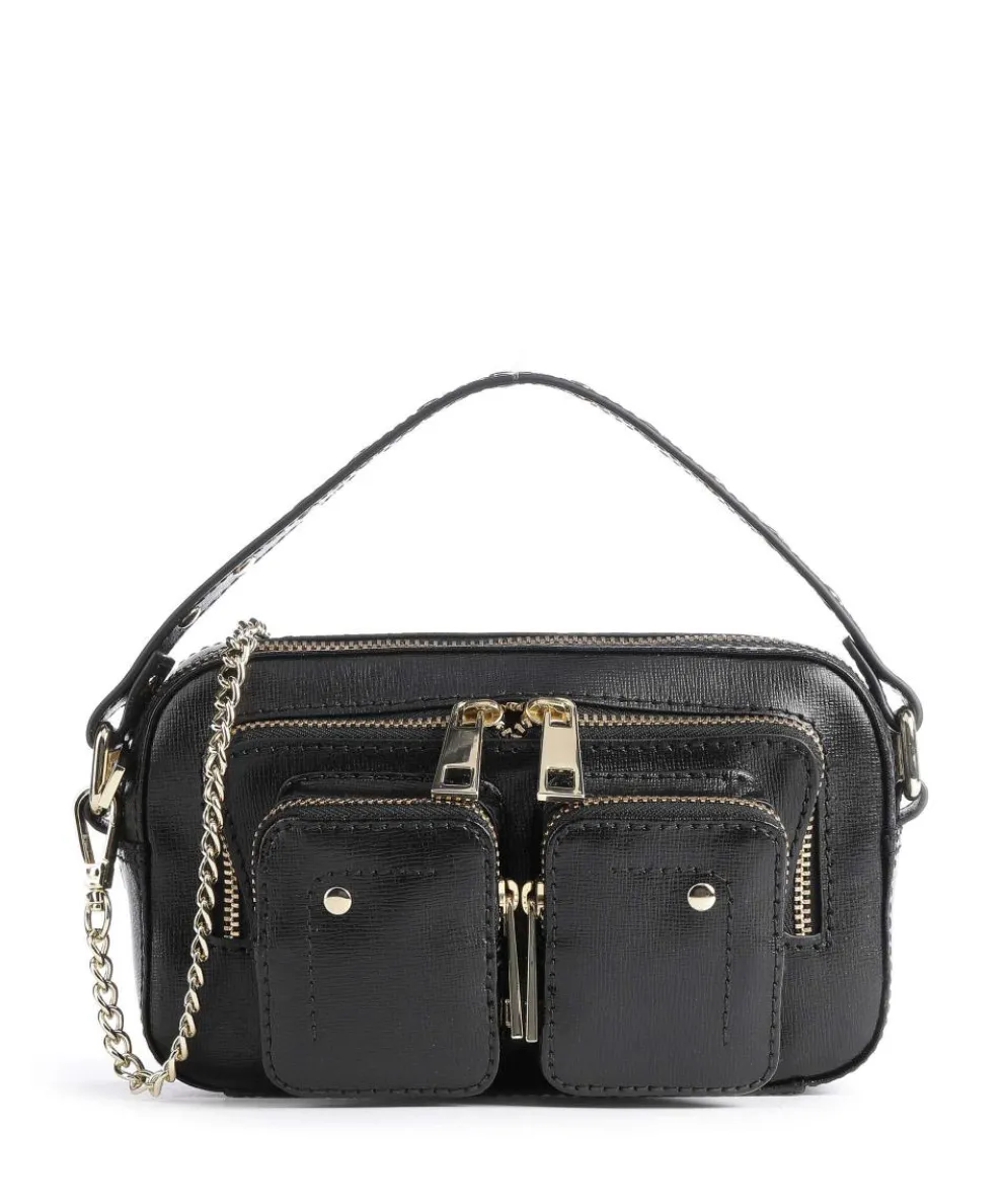 Florence Helena Umhängetasche fein genarbtes Leder schwarz