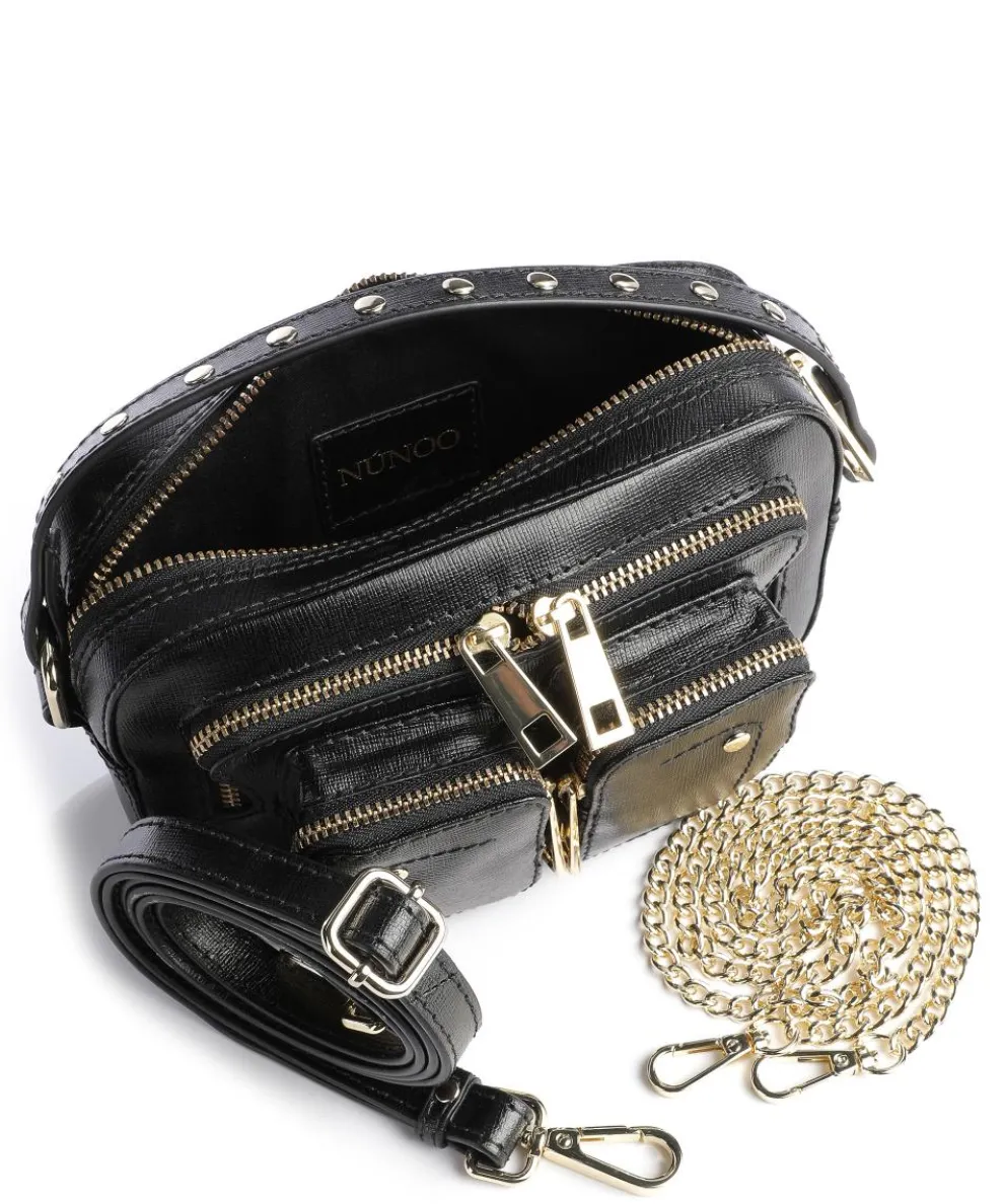 Florence Helena Umhängetasche fein genarbtes Leder schwarz