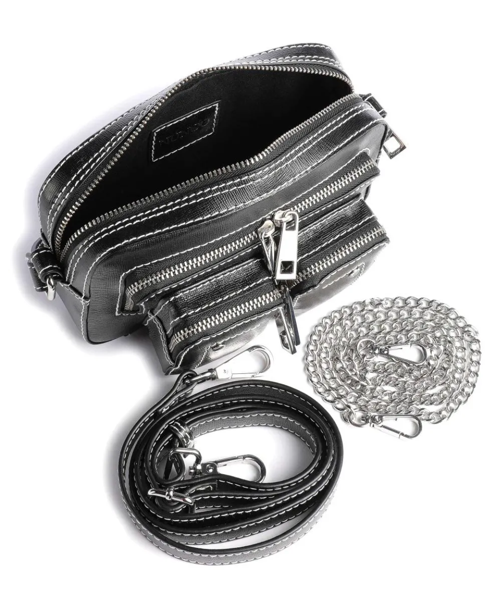 Florence Helena Umhängetasche fein genarbtes Leder schwarz