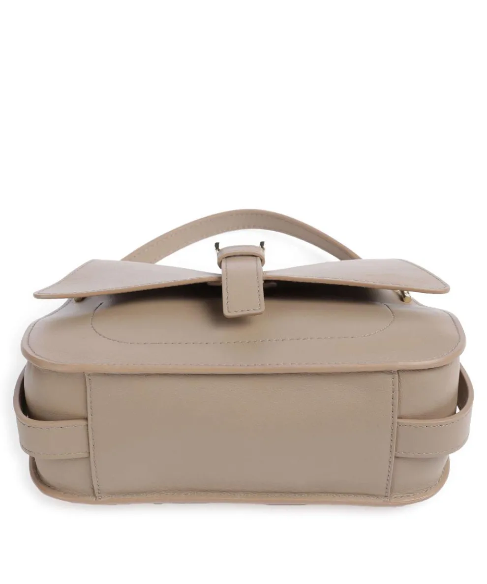 Flow Mini Handtasche fein genarbtes Leder taupe