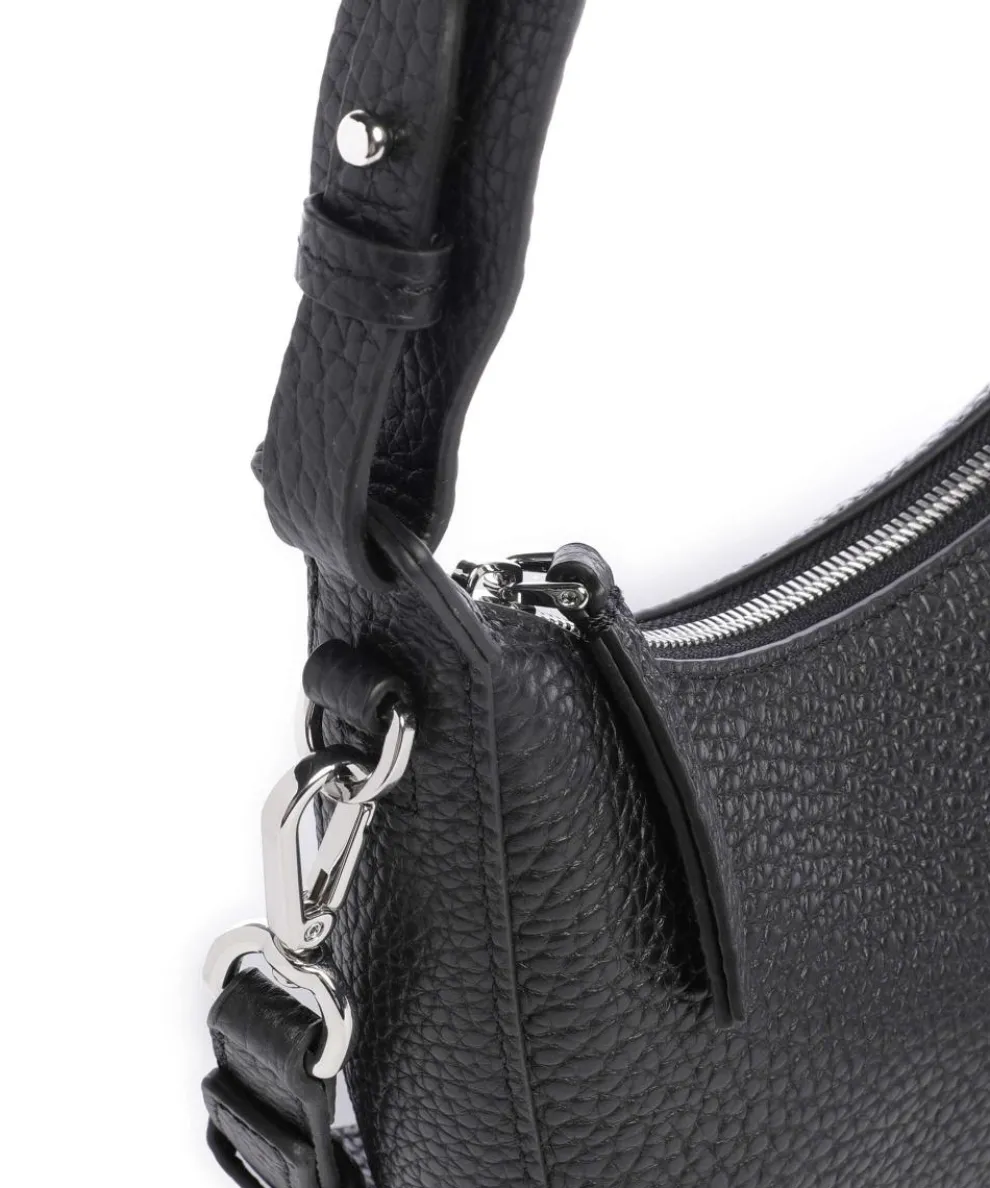 Bira Schultertasche genarbtes Rindsleder schwarz