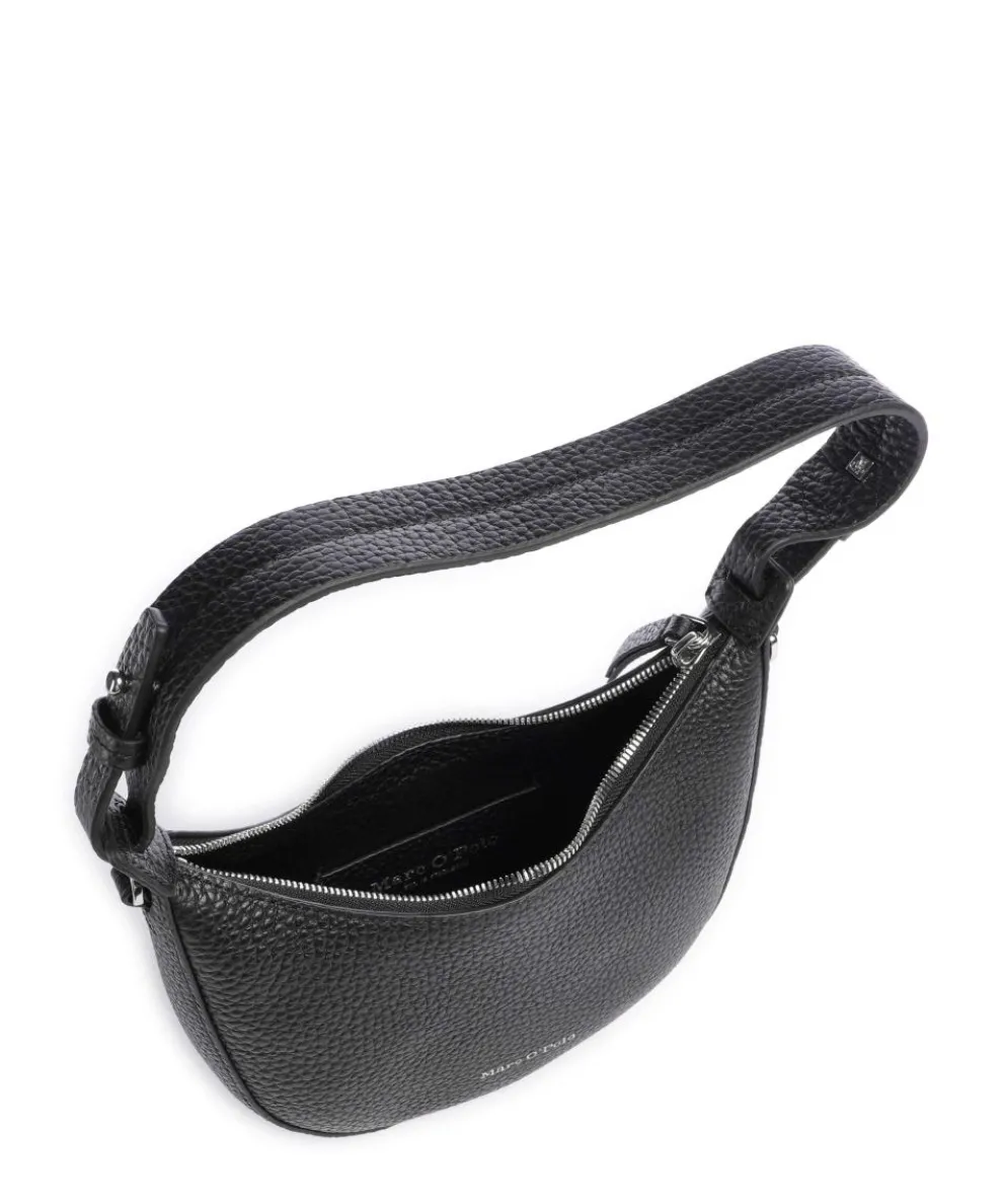 Bira Schultertasche genarbtes Rindsleder schwarz