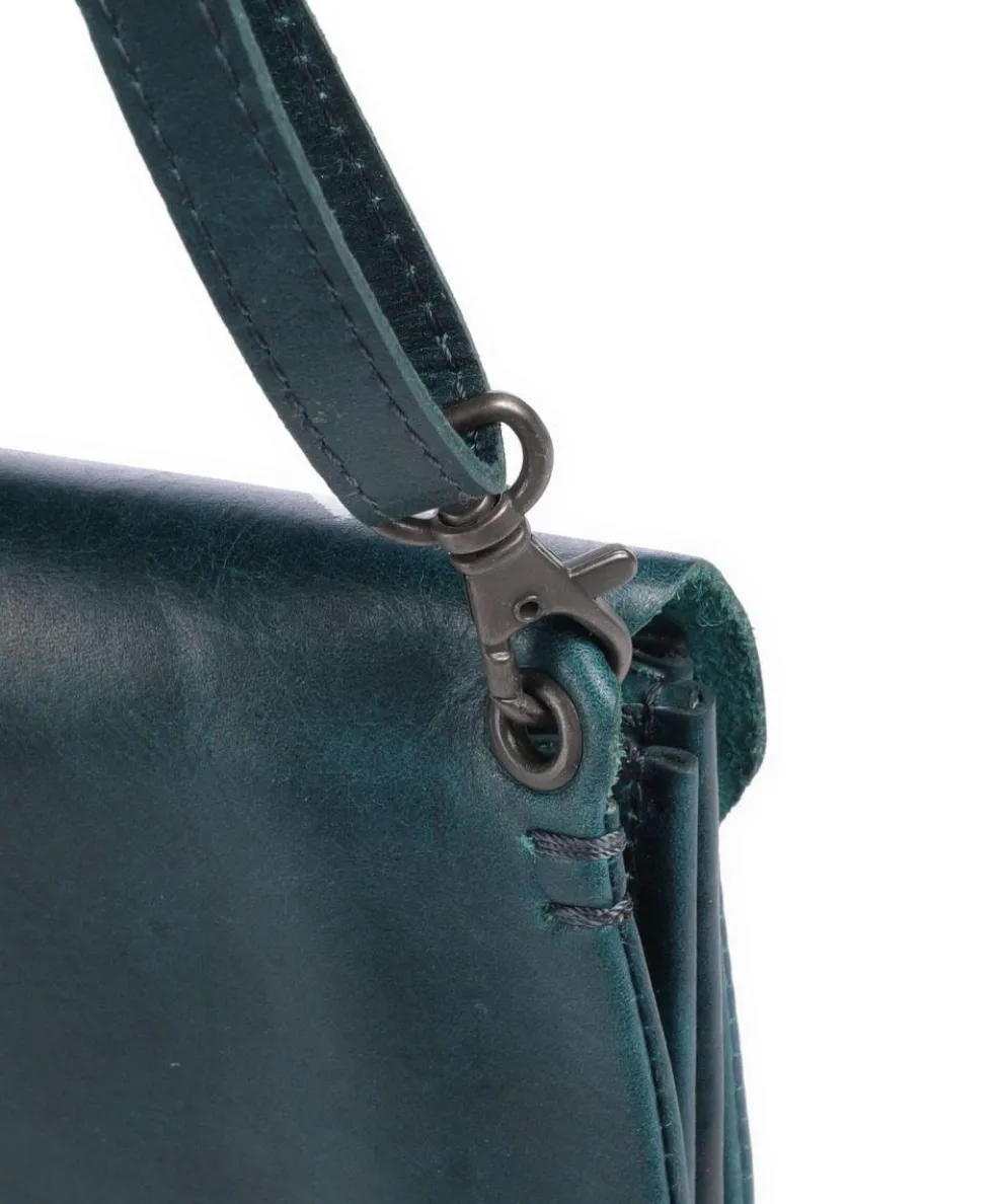 Fold Umhängetasche fein genarbtes Rindsleder petrol