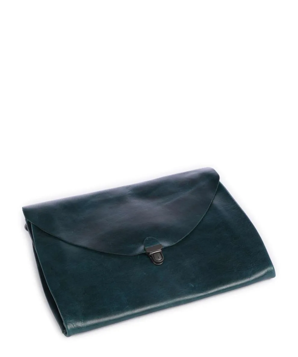 Fold Umhängetasche fein genarbtes Rindsleder petrol