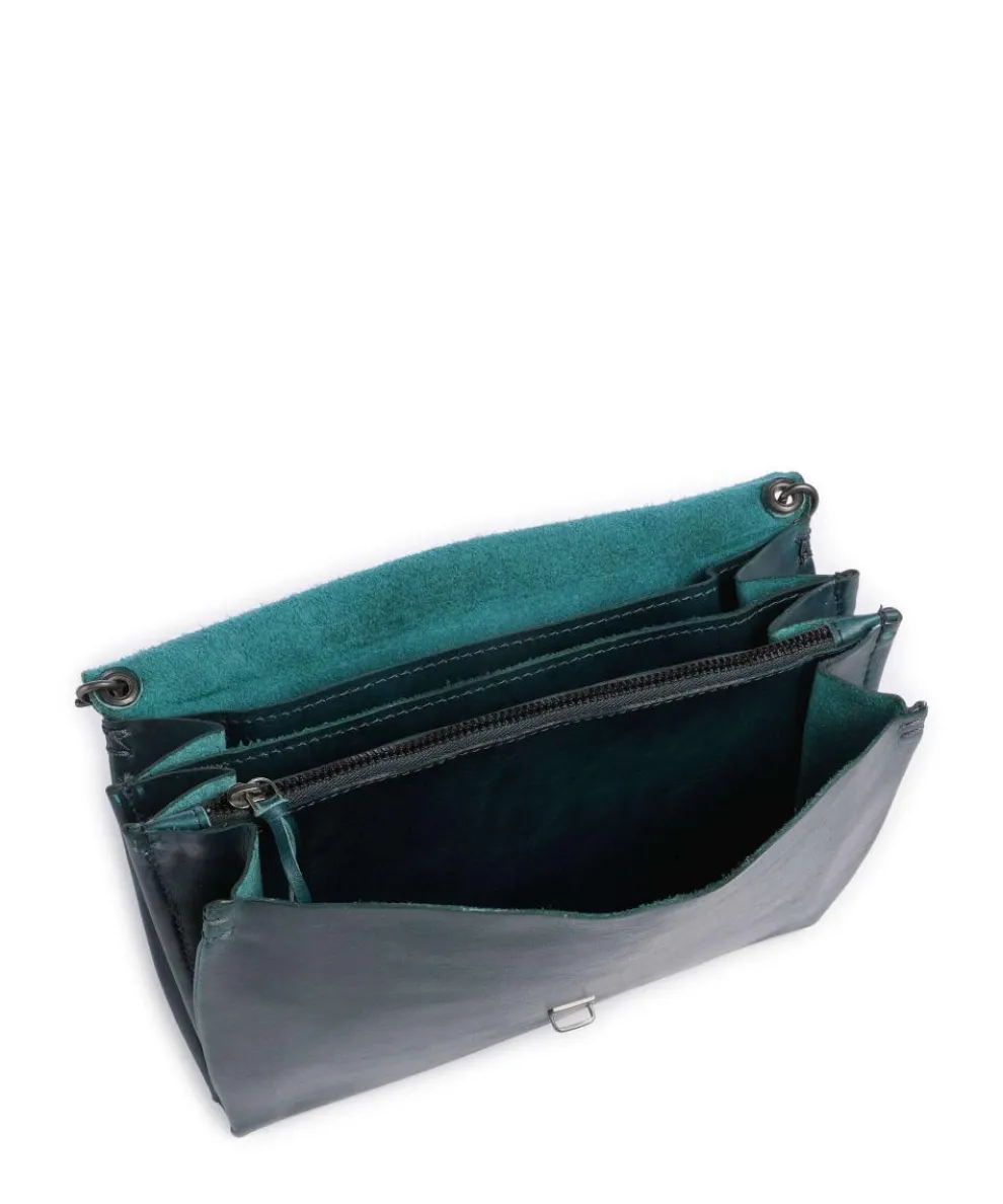 Fold Umhängetasche fein genarbtes Rindsleder petrol