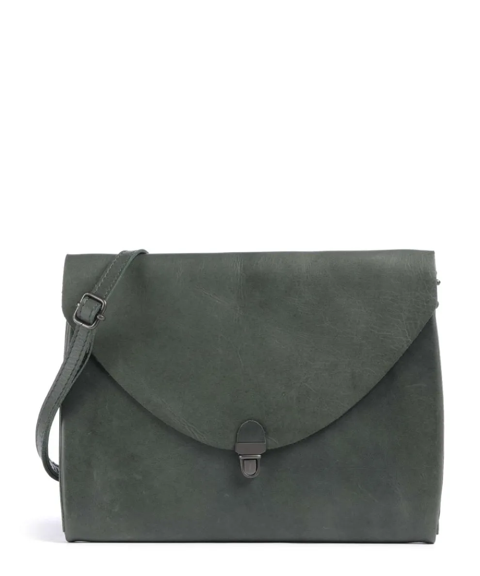 Fold Umhängetasche fein genarbtes Rindsleder grün