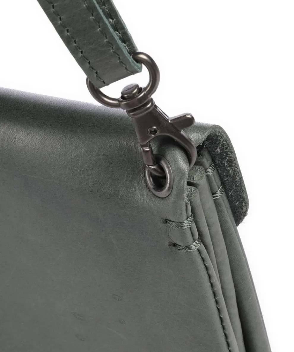 Fold Umhängetasche fein genarbtes Rindsleder grün