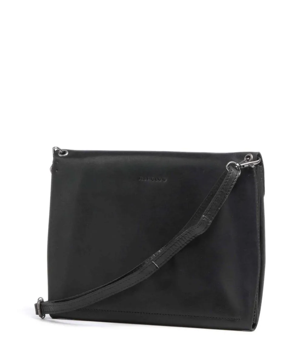 Fold Umhängetasche fein genarbtes Rindsleder schwarz