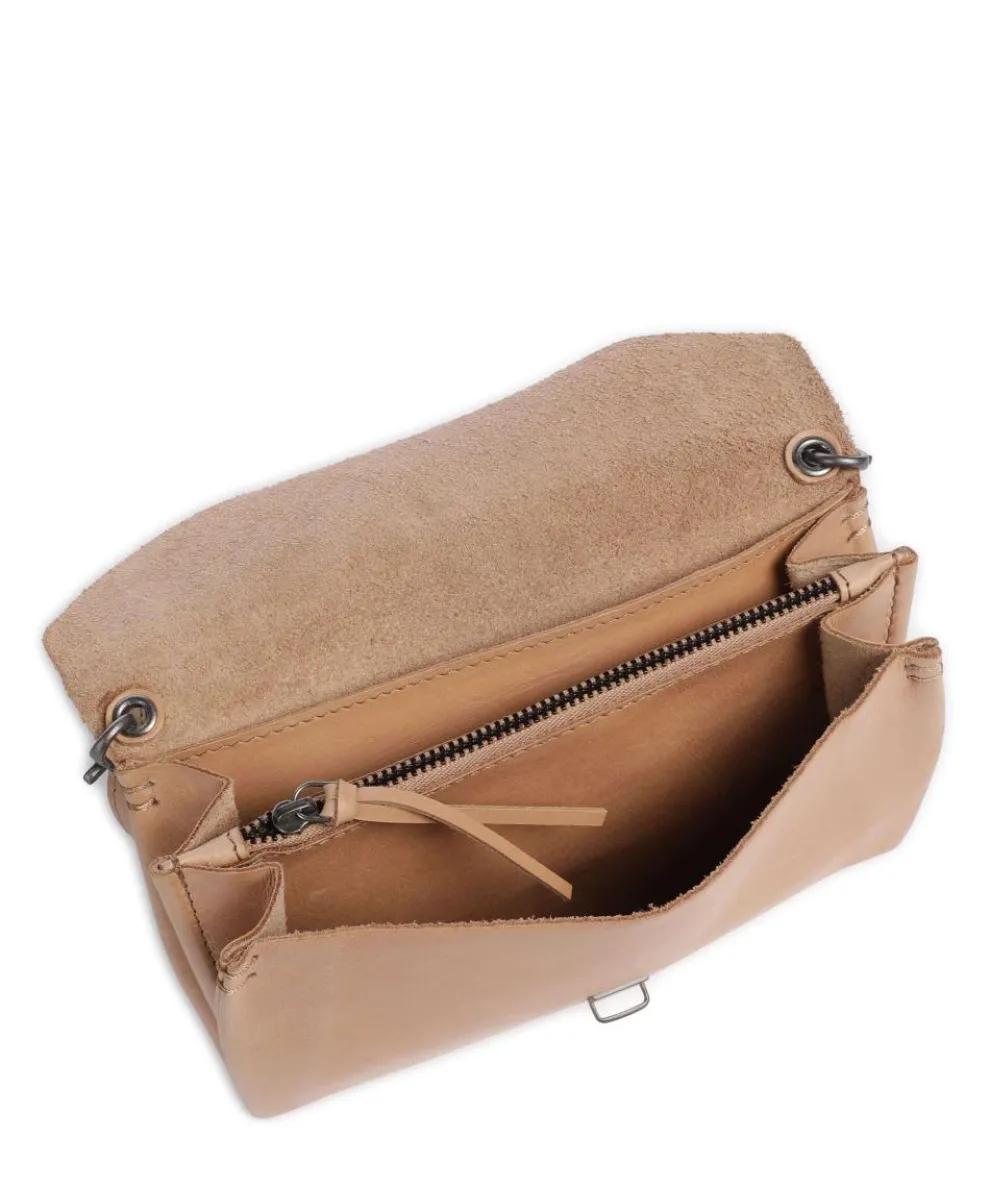 Fold Umhängetasche Rindsleder hellbraun