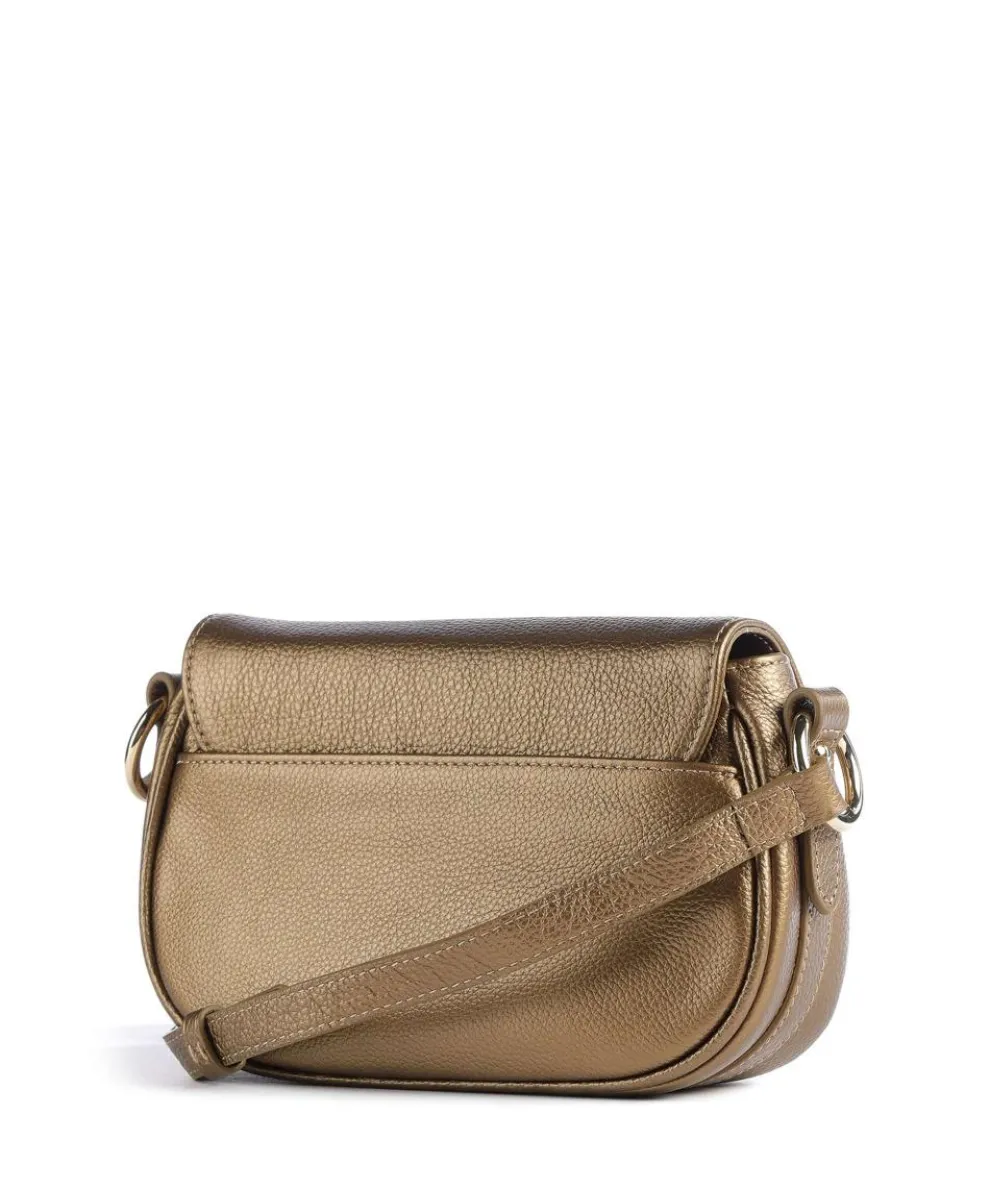 Foulonné Milano Umhängetasche genarbtes Rindsleder gold