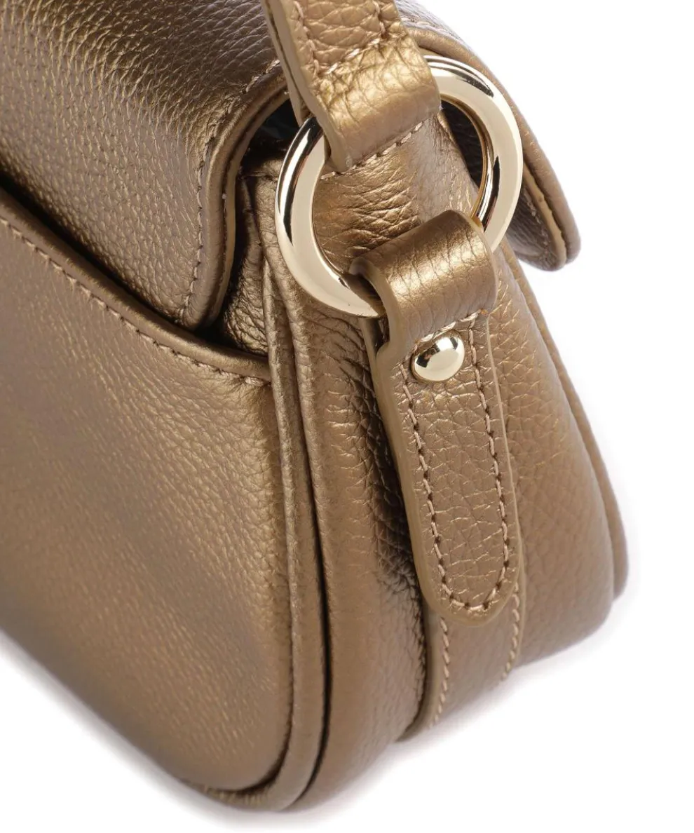 Foulonné Milano Umhängetasche genarbtes Rindsleder gold