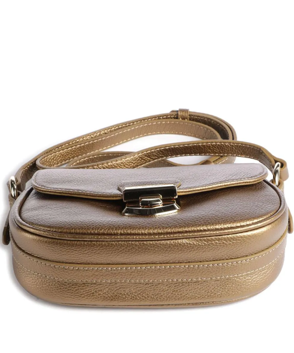 Foulonné Milano Umhängetasche genarbtes Rindsleder gold