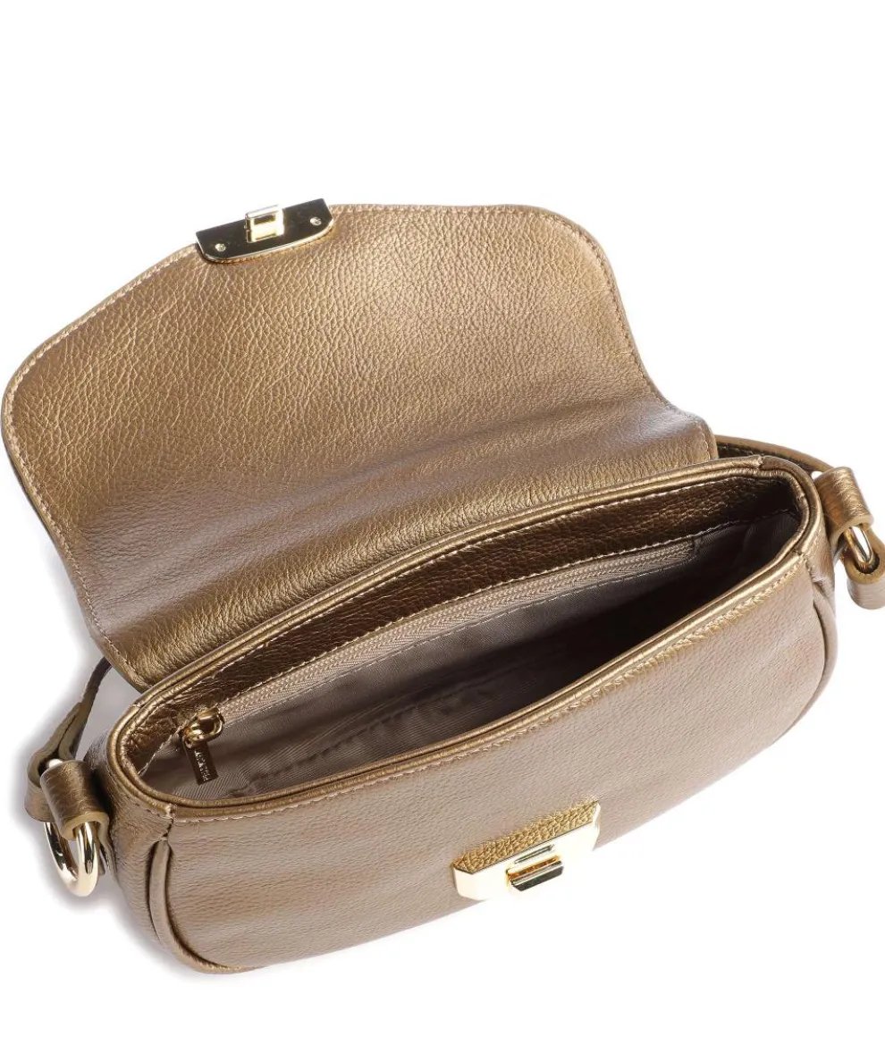 Foulonné Milano Umhängetasche genarbtes Rindsleder gold