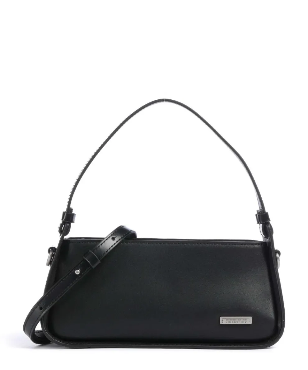 Franzis Calf Optic XS Schultertasche fein genarbtes Leder schwarz