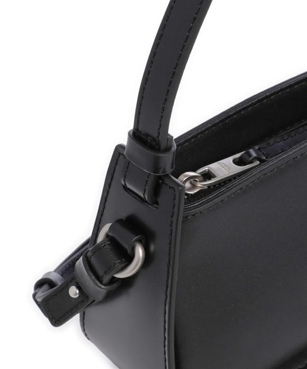 Franzis Calf Optic XS Schultertasche fein genarbtes Leder schwarz