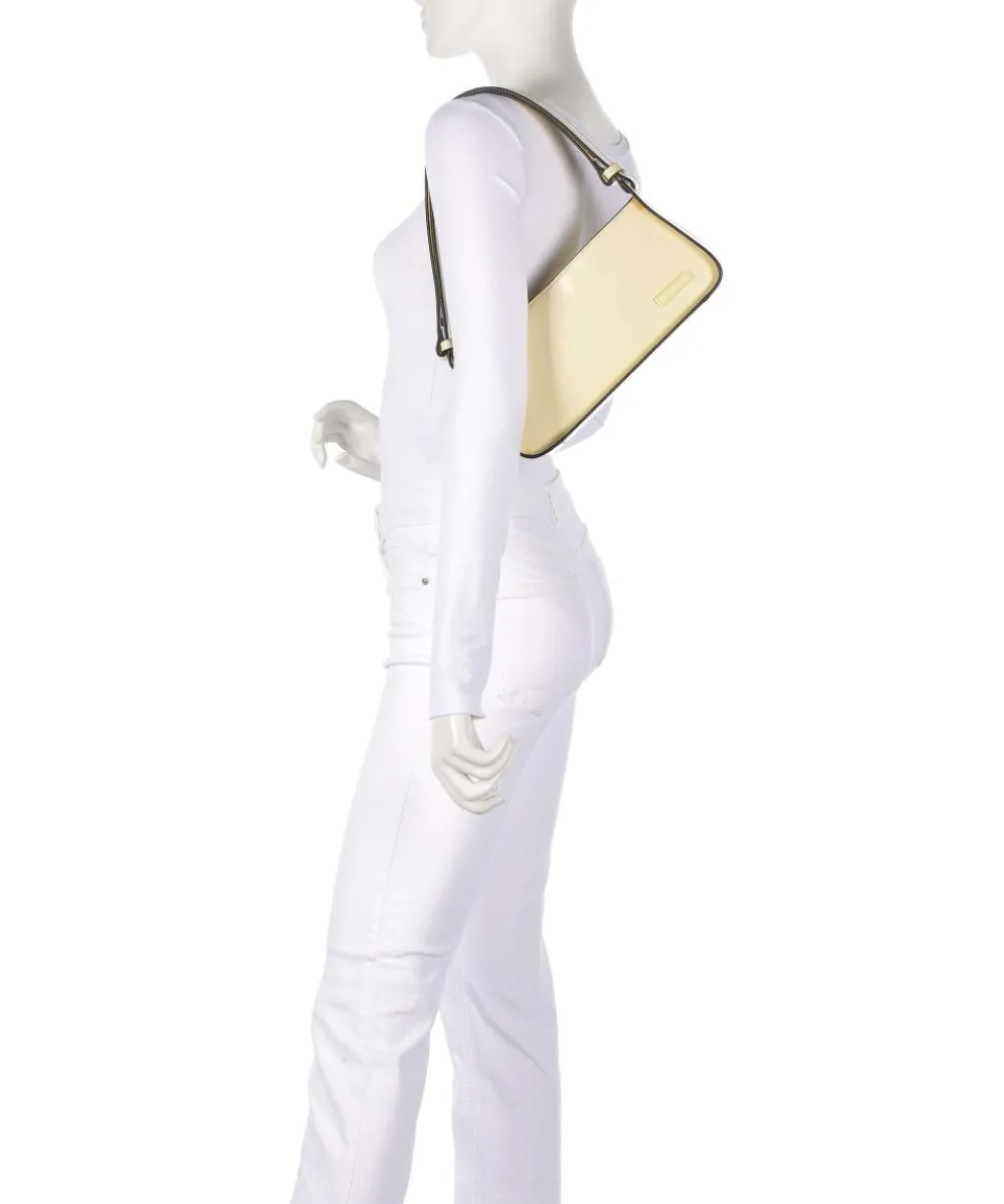 Franzis Lack Distressed S Schultertasche Leder vanillegelb