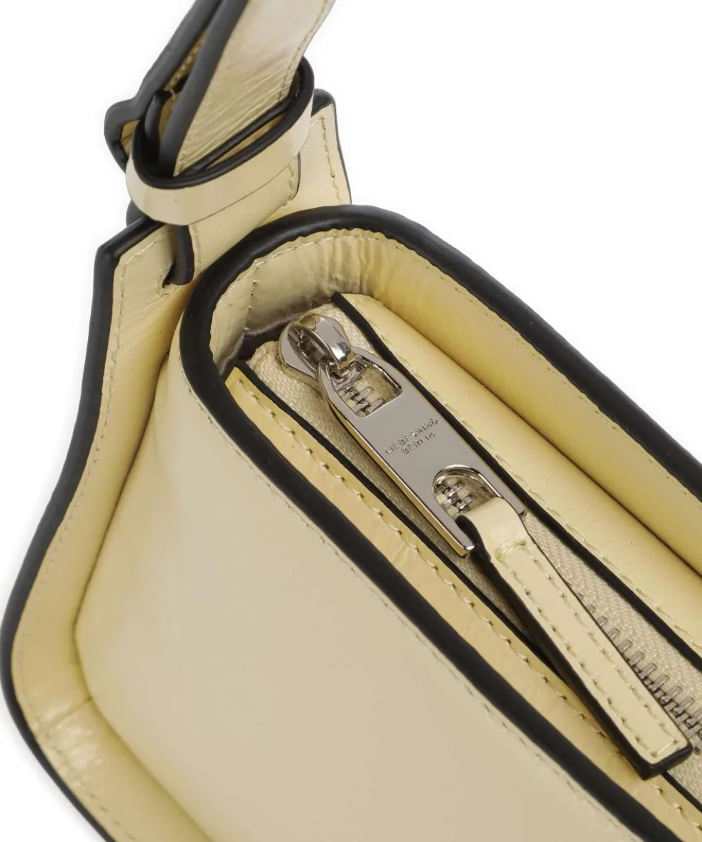 Franzis Lack Distressed S Schultertasche Leder vanillegelb